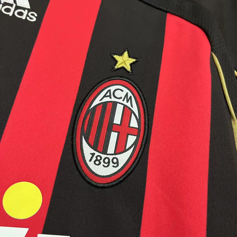 Camisa I Milan Retrô | 06/07 Torcedor Adidas - Vermelha e Preta - Manga Longa