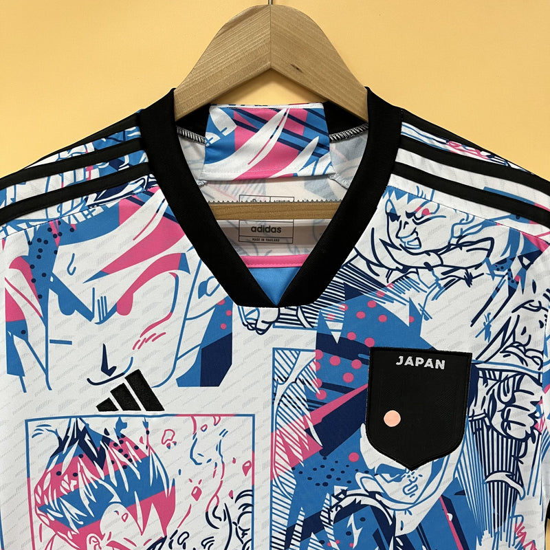 Camisa Dragon Ball Edition Japão | 2022 Torcedor Adidas - Branca Azul e Rosa