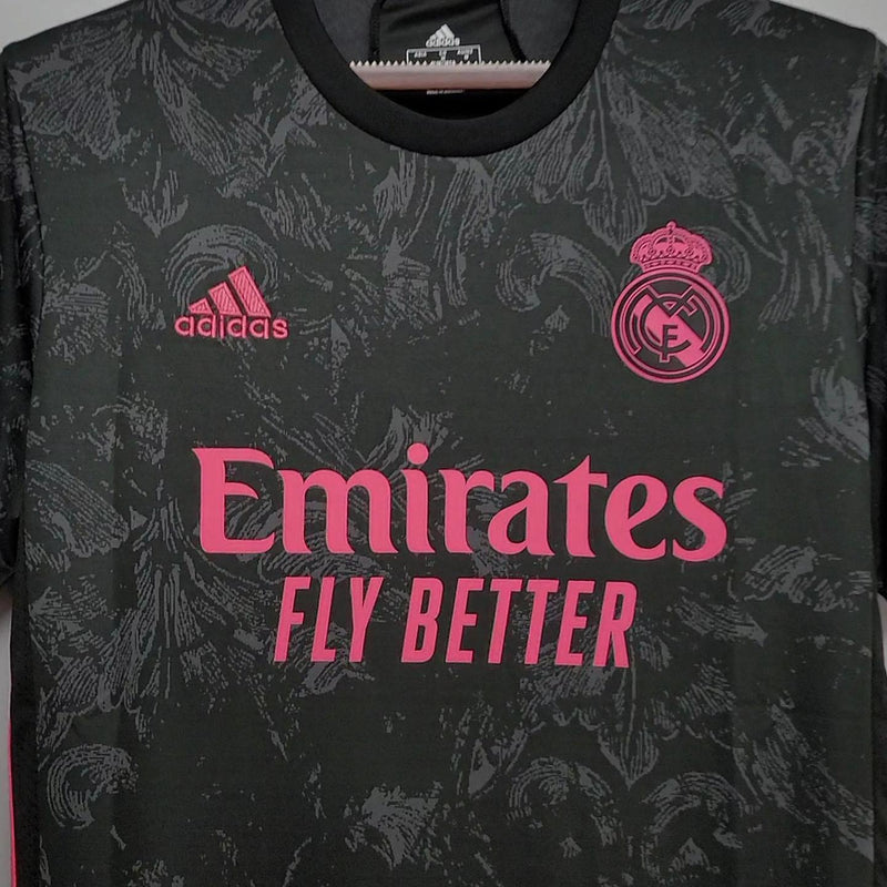Camisa III Real Madrid | 20/21 Torcedor Adidas - Preta e Rosa