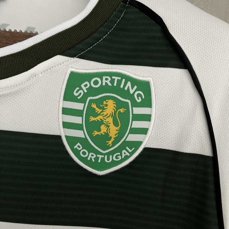 Camisa I Sporting Retrô | 01/03 Reebok - Verde e Branca - Manga Longa