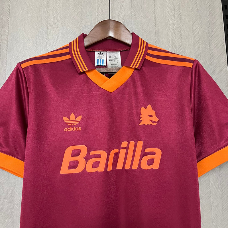 Camisa I Roma Retrô | 92/94 Adidas - Vermelha e Laranja