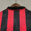 Camisa I Milan Retrô | 93/94 Lotto - Vermelha e Preta - Manga Longa