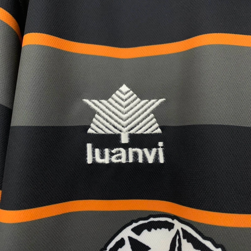 Camisa III Valencia Retrô | 99/00 Luanvi - Cinza Azul e Laranja