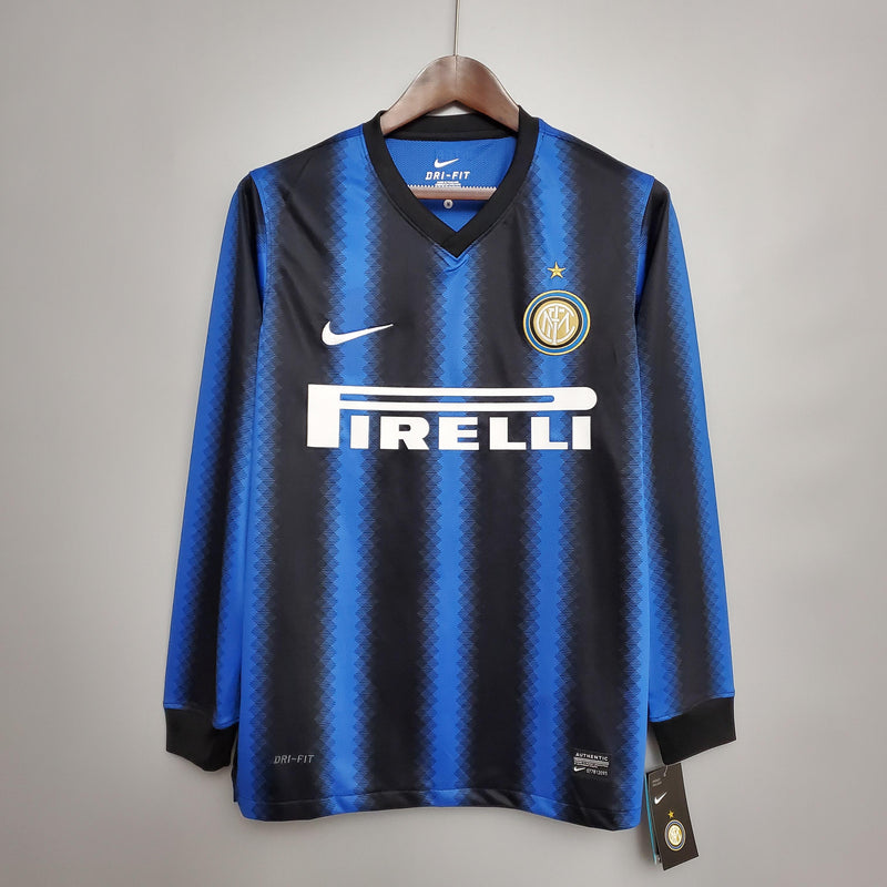 Camisa I Inter de Milão Retrô | 10/11 Torcedor Nike - Azul e Preta - Manga Longa