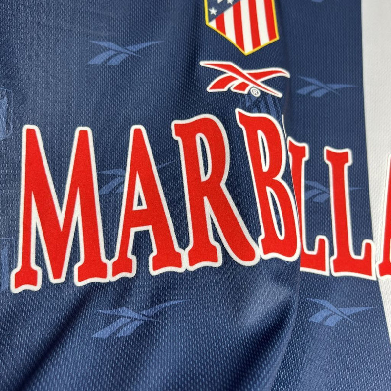 Camisa II Atlético de Madrid Retrô | 98/99 Reebok - Azul Branca e Vermelha
