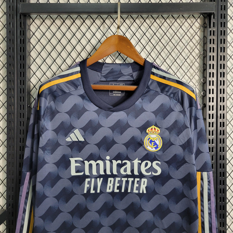 Camisa II Real Madrid | 23/24 Torcedor Adidas - Azul - Manga Longa