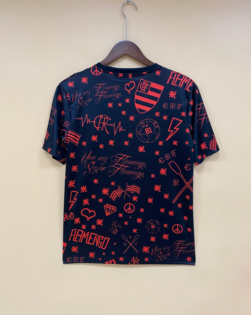 Camisa Pré Jogo Flamengo | 22/23 Torcedor Adidas - Preta e Vermelha