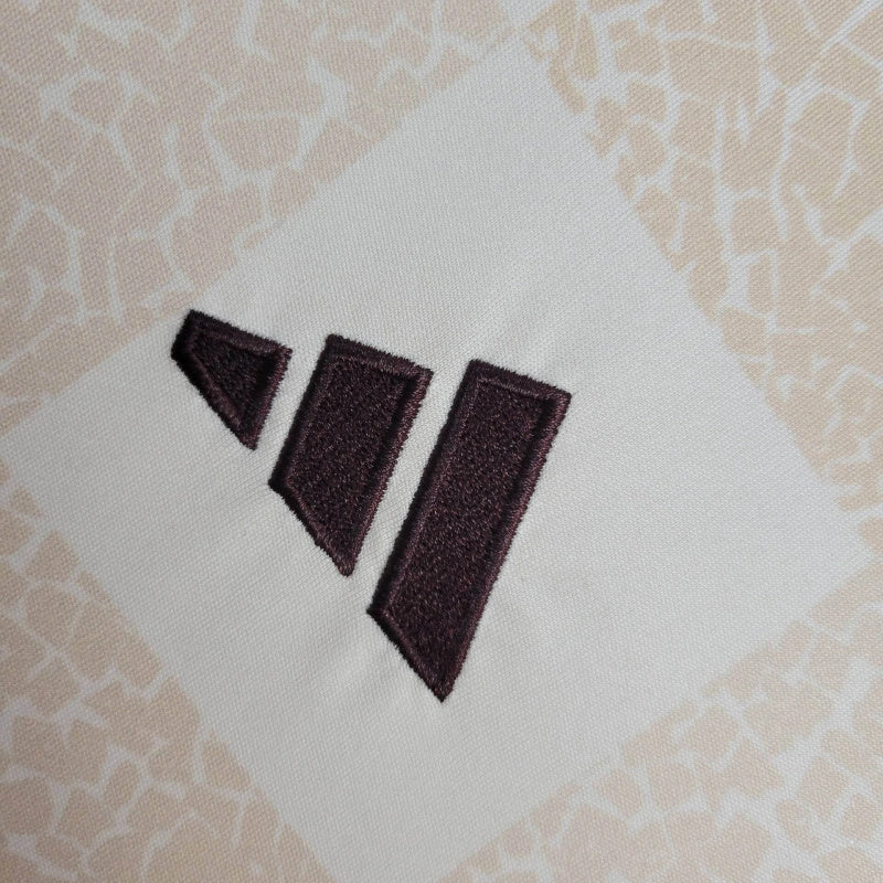 Camisa Pré Jogo Flamengo | 24/25 Torcedor Adidas - Branca e Marrom - Feminina