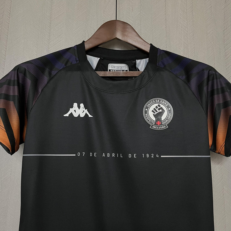 Camisa Pré Jogo Vasco | 24/25 Torcedor Kappa - Feminina - Preta