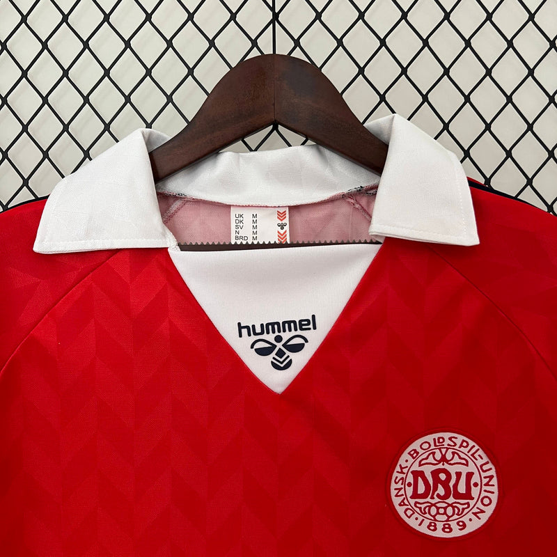 Camisa I Dinamarca Retrô | 1988 Hummel - Vermelha e Branca