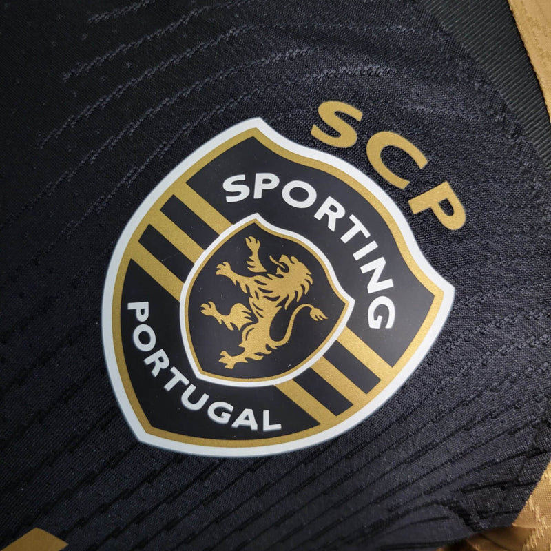 Camisa CR7 X Sporting | 23/24 Modelo Jogador Nike - Preta e Dourada