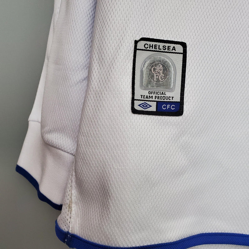 Camisa II Chelsea Retrô | 03/05 Torcedor Umbro - Branca e Azul - Manga Longa