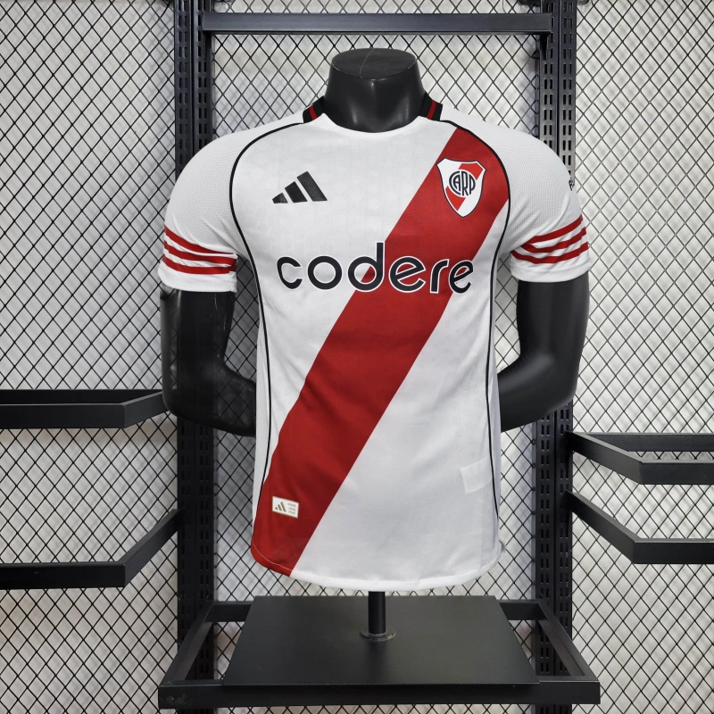 Camisa I River Plate | 25/26 Modelo Jogador Adidas - Branca e Vermelha