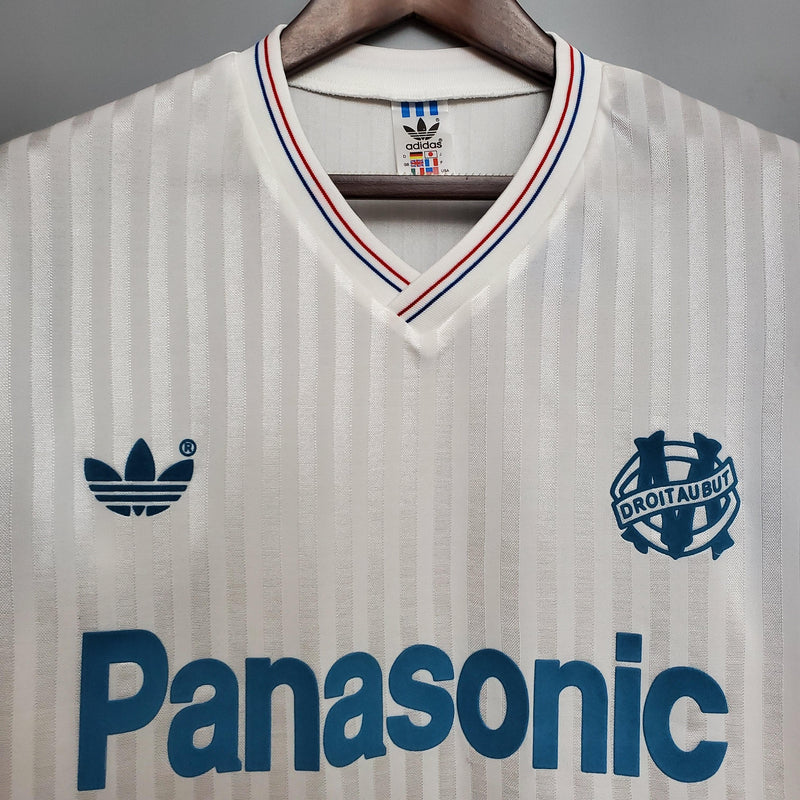 Camisa I Olympique de Marseille Retrô | 1990 Torcedor Adidas- Branca e Azul