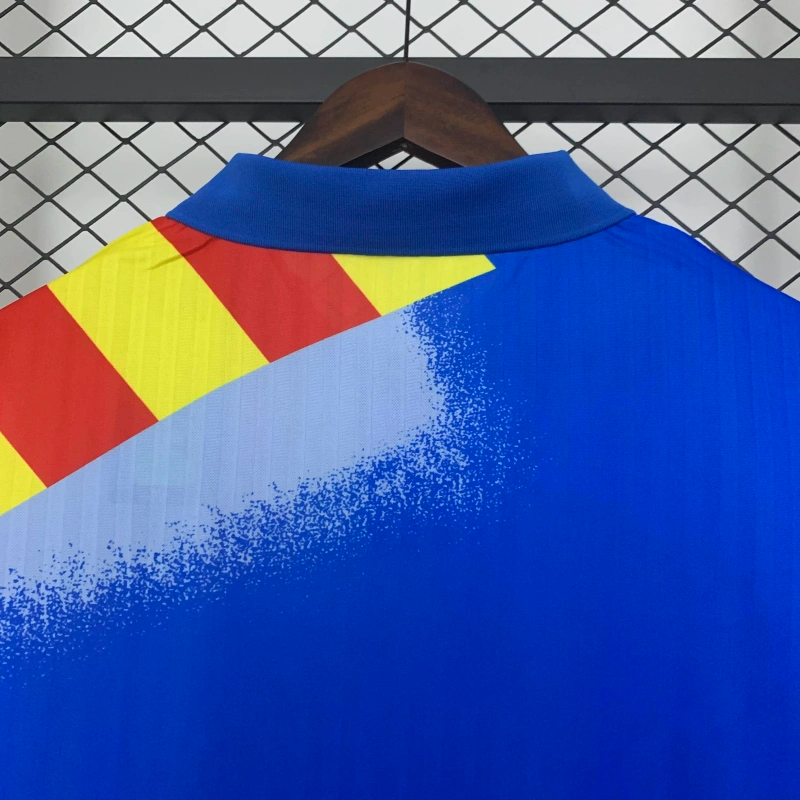 Camisa II Valencia Retrô | 95/96 Luanvi - Azul Vermelha e Amarela
