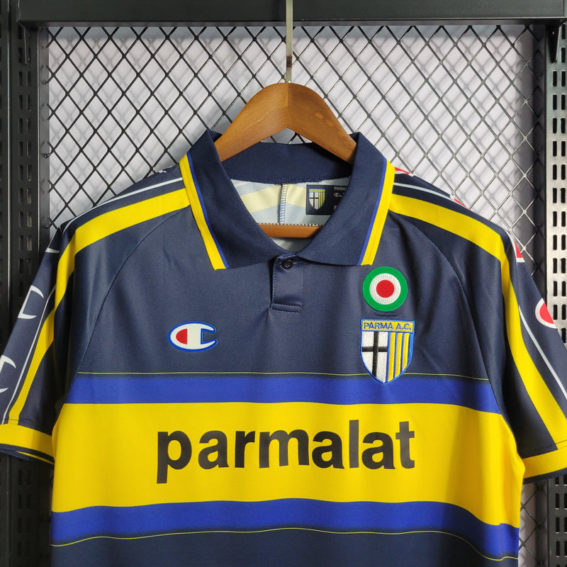 Camisa III Parma Retrô | 99/00 Champion - Azul e Amarela