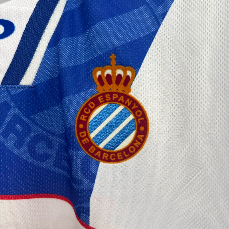 Camisa I Espanyol Retrô | 99/00 John Smith - Branca e Azul
