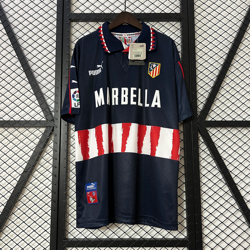 Camisa II Atlético de Madrid Retrô | 97/98 Puma - Azul Vermelha e Branca