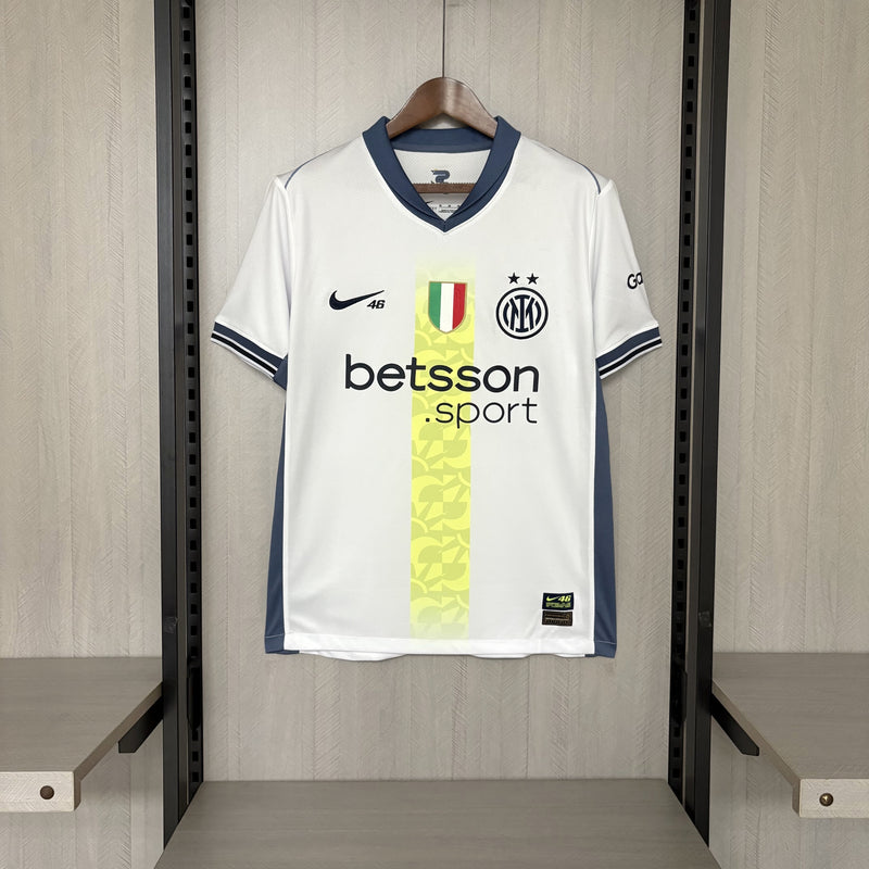 Camisa Valentino Rossi x Inter de Milão | 24/25 Torcedor Nike - Branca Azul e Verde