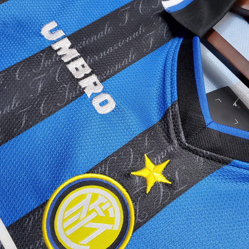Camisa I Inter de Milão Retrô | 97/98 Umbro - Azul e Preta