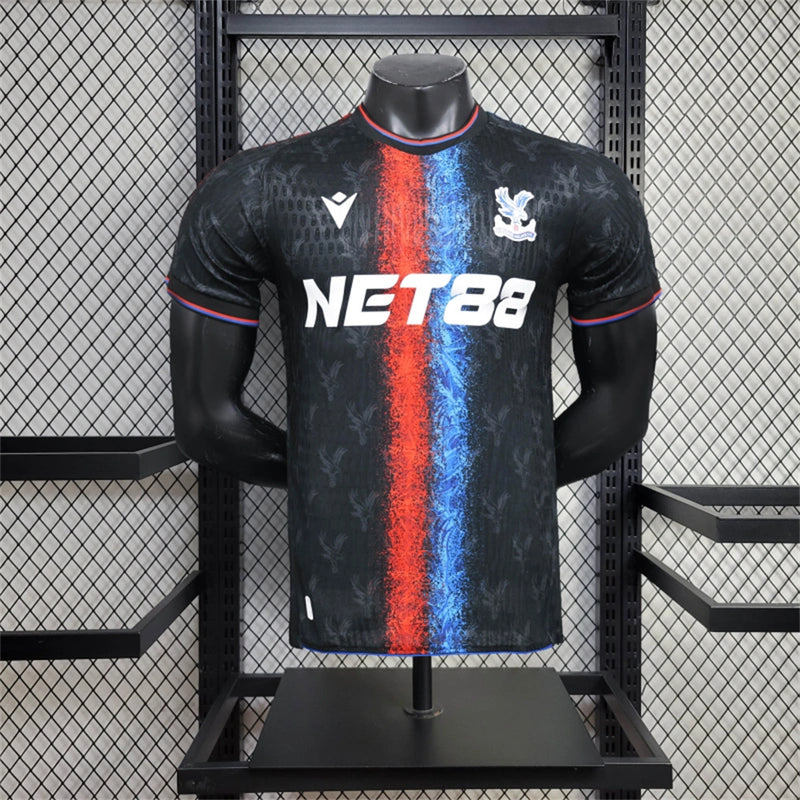 Camisa III Crystal Palace | 24/25 Modelo Jogador Macron - Preta Azul e Vermelha