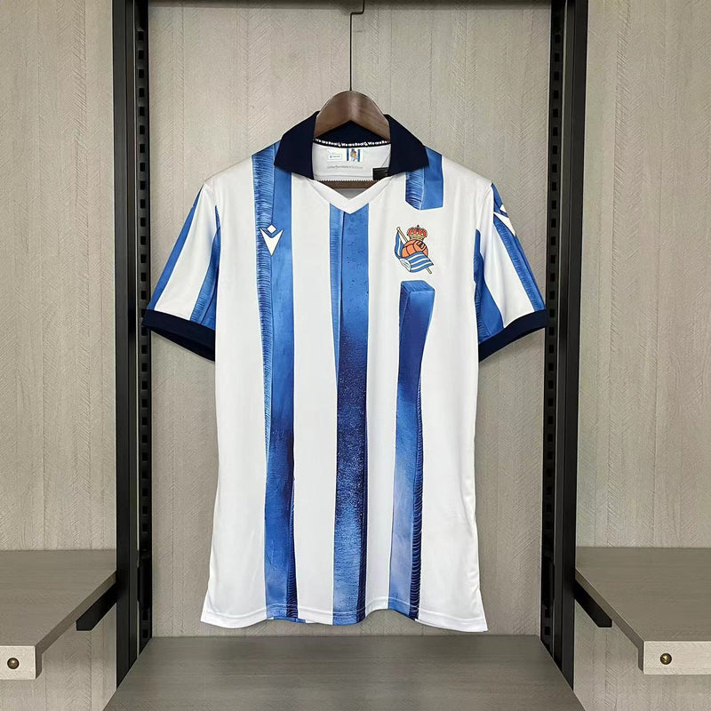 Camisa I Real Sociedad | 23/24 Torcedor Macron - Branca e Azul