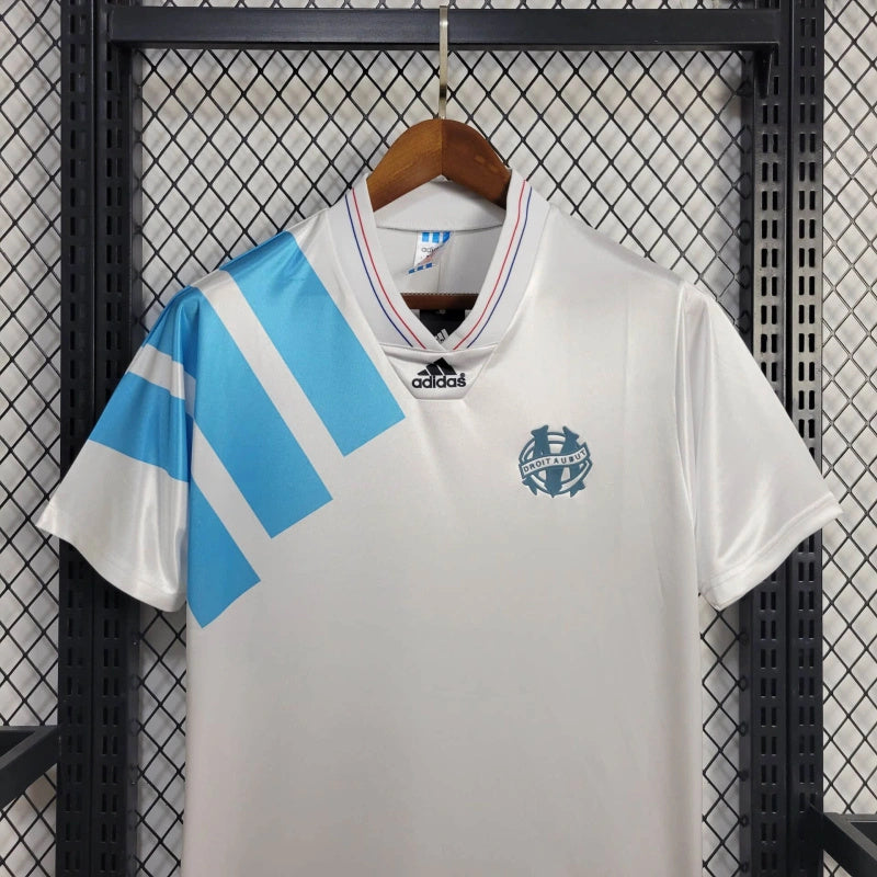 Camisa I Olympique de Marseille Retrô | 1993 Adidas- Branca e Azul
