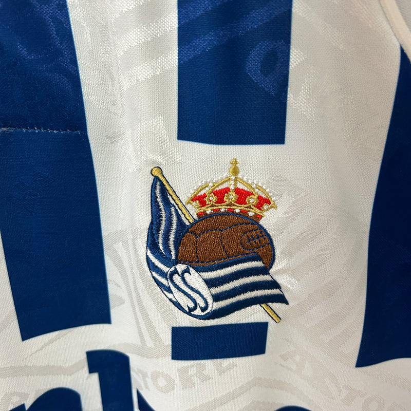 Camisa I Real Sociedad Retrô | 94/95 Astore - Azul e Branca