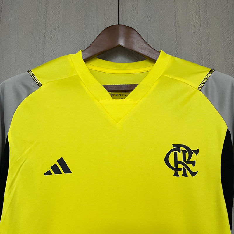 Camisa de Treino Flamengo | 24/25 Torcedor Adidas - Amarela e Cinza - Feminina