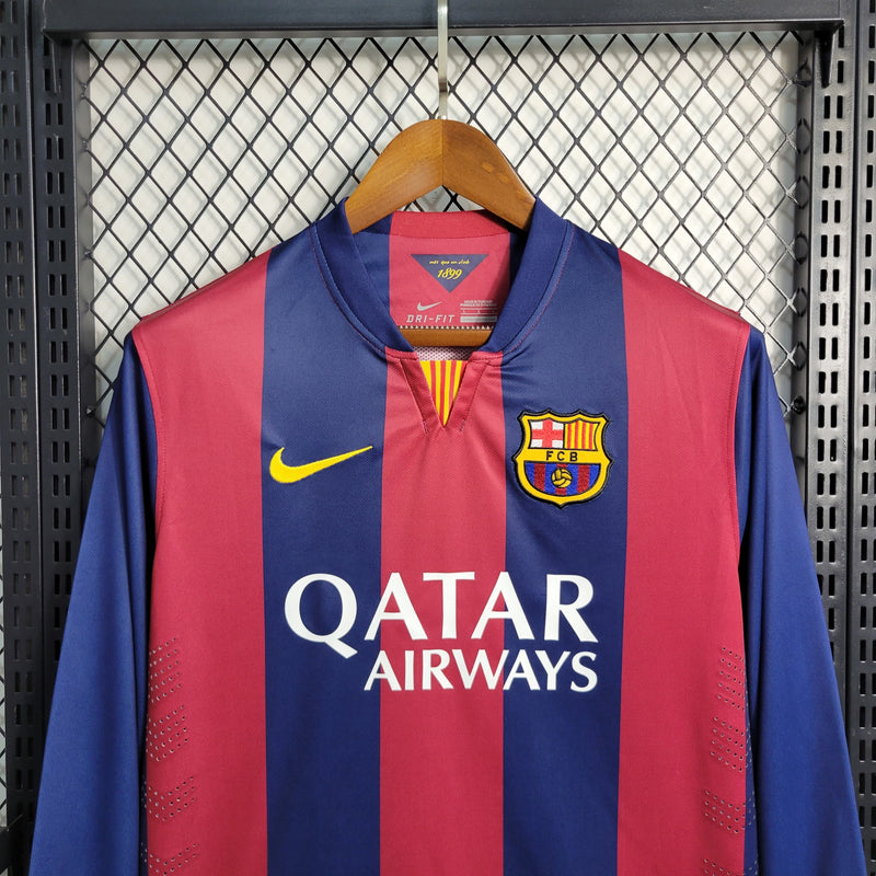 Camisa I Barcelona Retrô | 14/15 Nike - Azul e Vermelha - Manga Longa