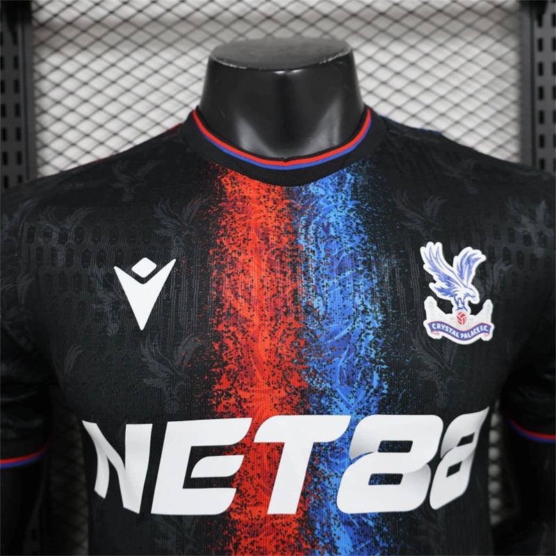 Camisa III Crystal Palace | 24/25 Modelo Jogador Macron - Preta Azul e Vermelha