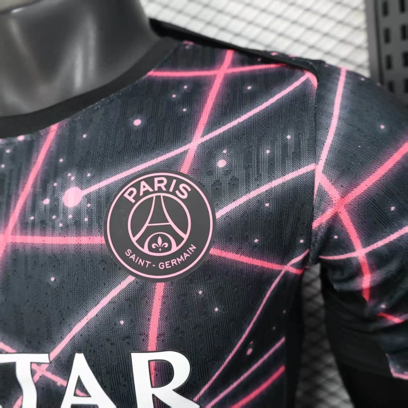 Camisa Pré Jogo PSG | 25/26 Modelo Jogador Nike - Preta e Rosa