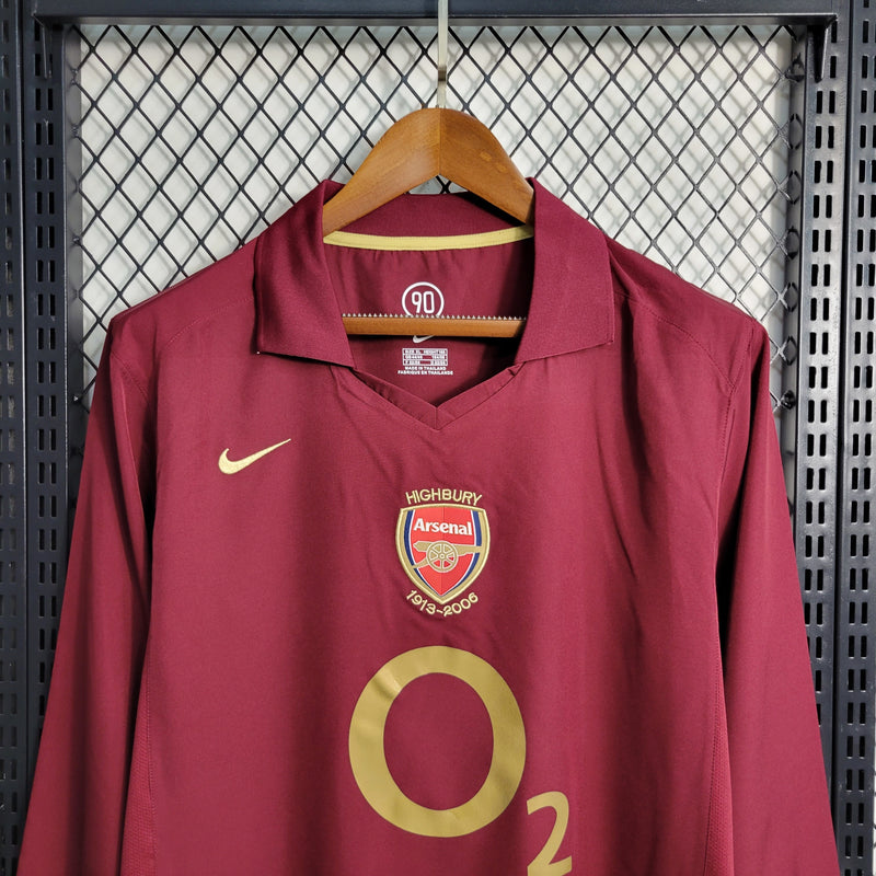 Camisa I Arsenal Retrô | 05/06 Nike - Vermelha - Manga Longa