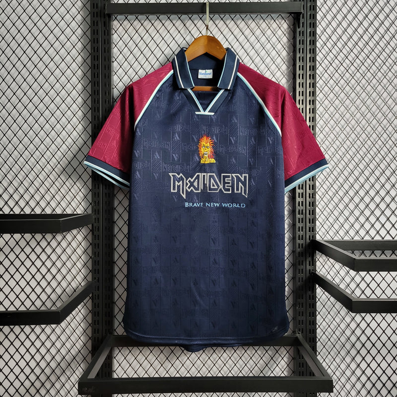 Camisa Iron Maiden x West Ham Retrô | 1999 Vandanel - Azul e Vermelha