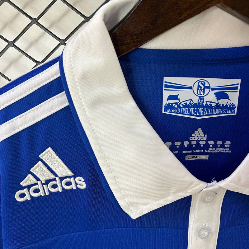Camisa I Schalke 04 Retrô | 10/11 Adidas - Azul e Branca