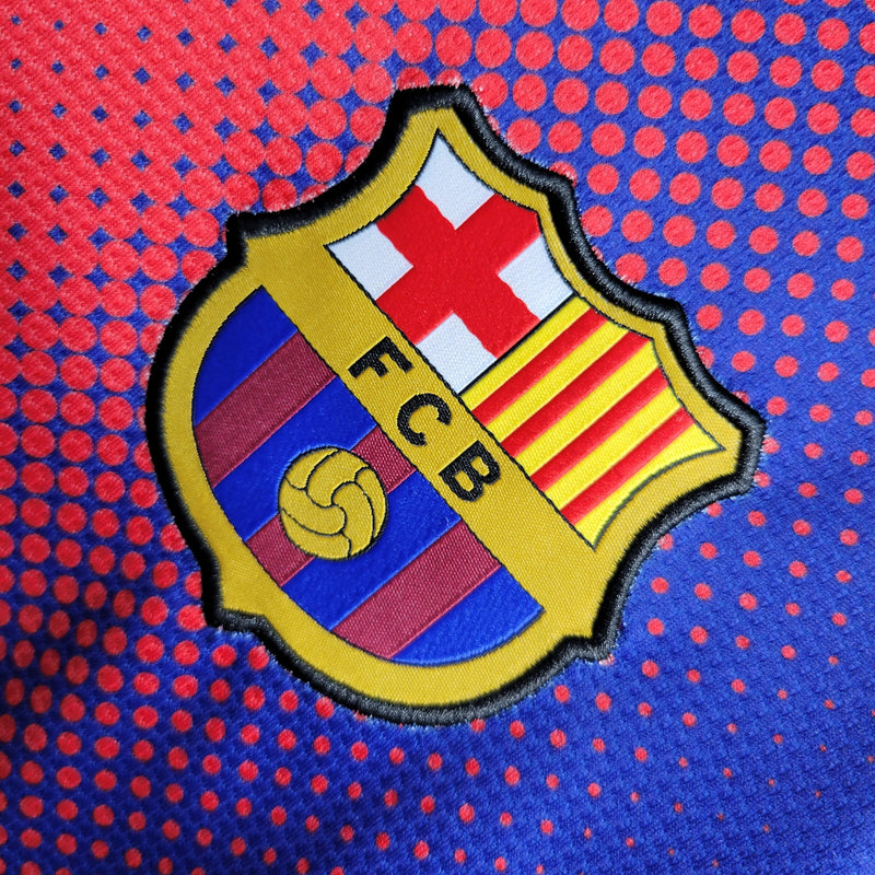 Camisa I Barcelona Retrô | 12/13 Nike - Azul e Vermelha - Manga Longa