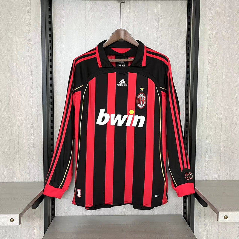 Camisa I Milan Retrô | 06/07 Torcedor Adidas - Vermelha e Preta - Manga Longa