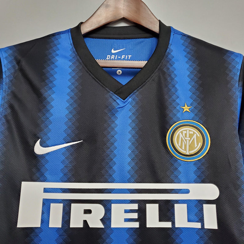 Camisa I Inter de Milão Retrô | 10/11 Torcedor Nike - Azul e Preta - Manga Longa