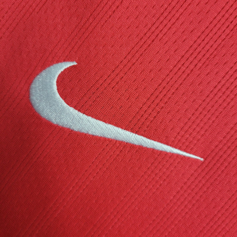 Camisa Champions League Manchester United Retrô | 07/08 Nike - Vermelha - Manga Longa