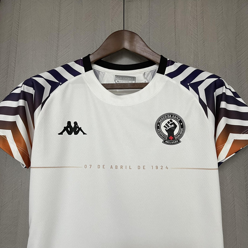 Camisa Pré Jogo Vasco | 24/25 Torcedor Kappa - Feminina - Branca
