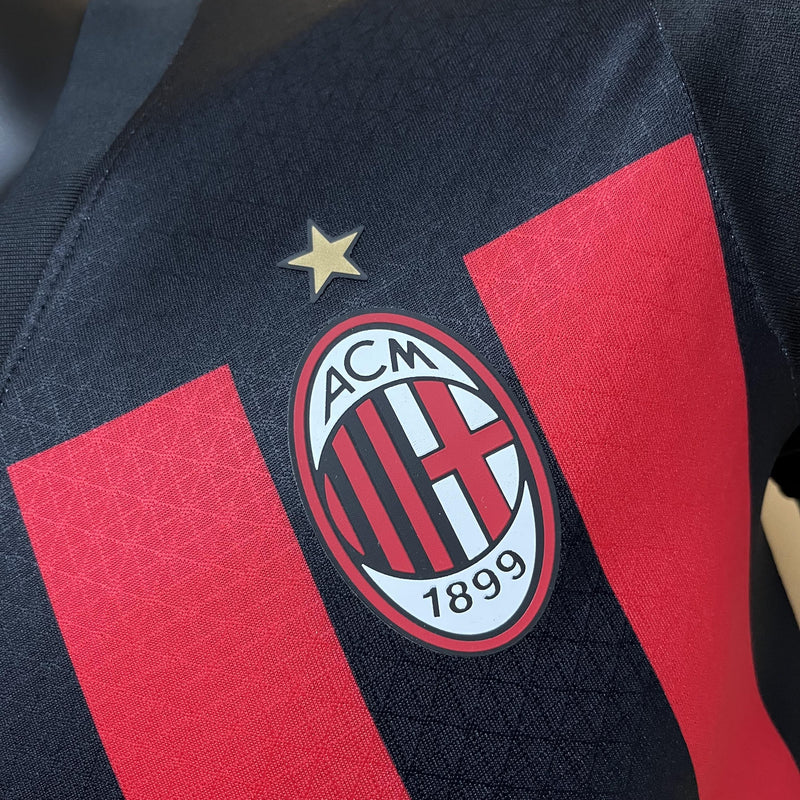 Camisa I Milan | 22/23 Modelo Jogador Puma - Preta e Vermelha