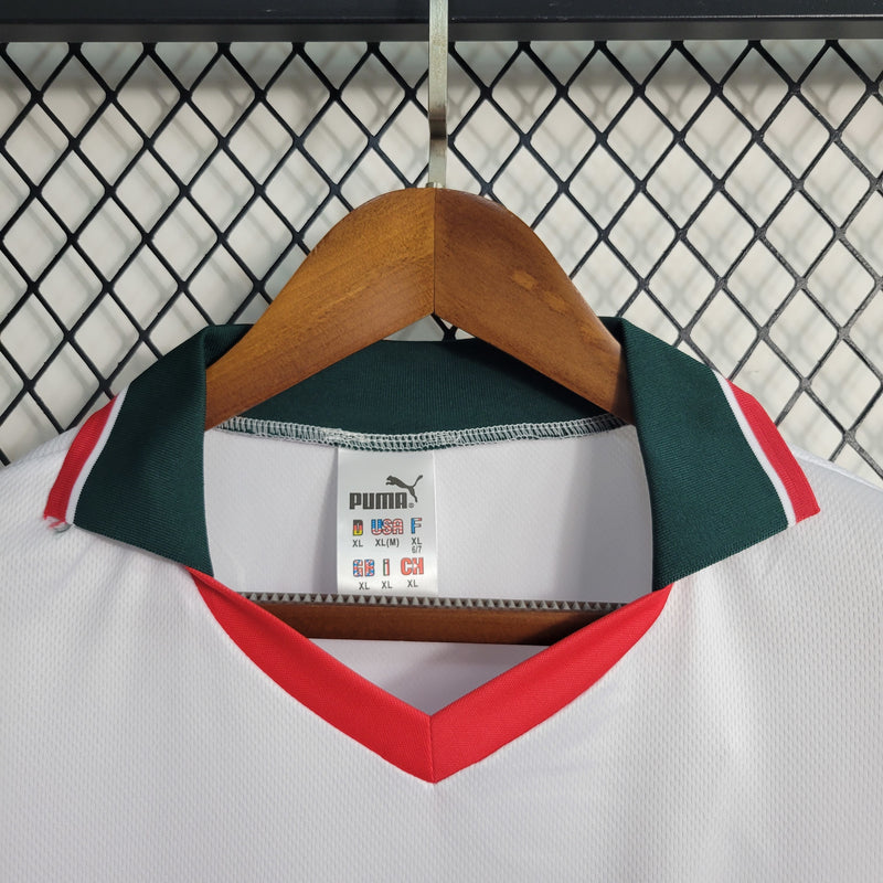 Camisa II Marrocos Retrô | 1998 Puma - Branca Vermelha e Verde - Manga Longa