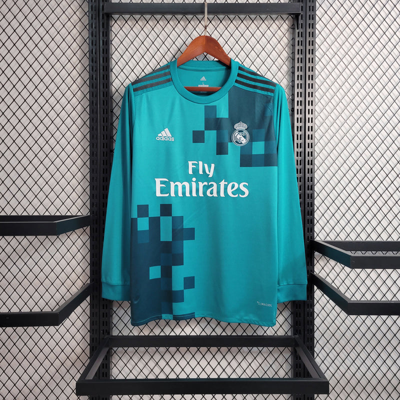 Camisa III Real Madrid | 17/18 Torcedor Adidas - Azul - Manga Longa