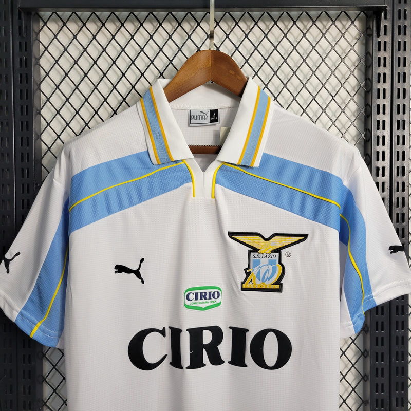 Camisa Aniversário Lazio Retrô | 99/00 Puma - Branca e Azul