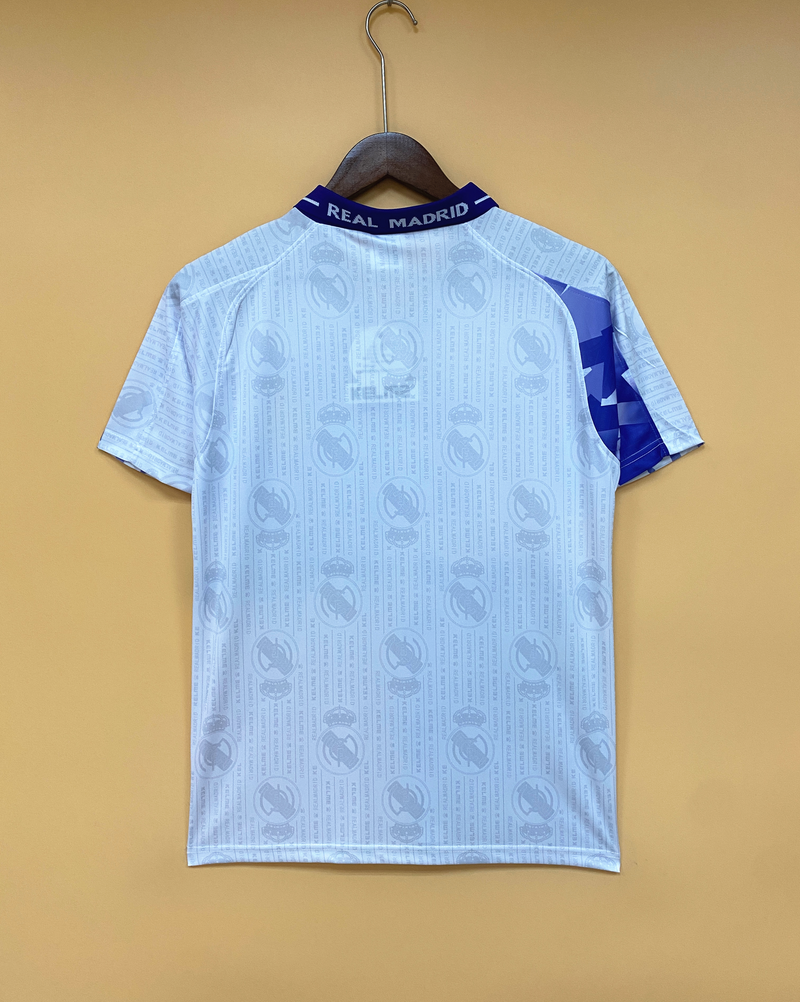 Camisa III Real Madrid Retrô | 96/97 Torcedor Kelme - Branca e Roxa