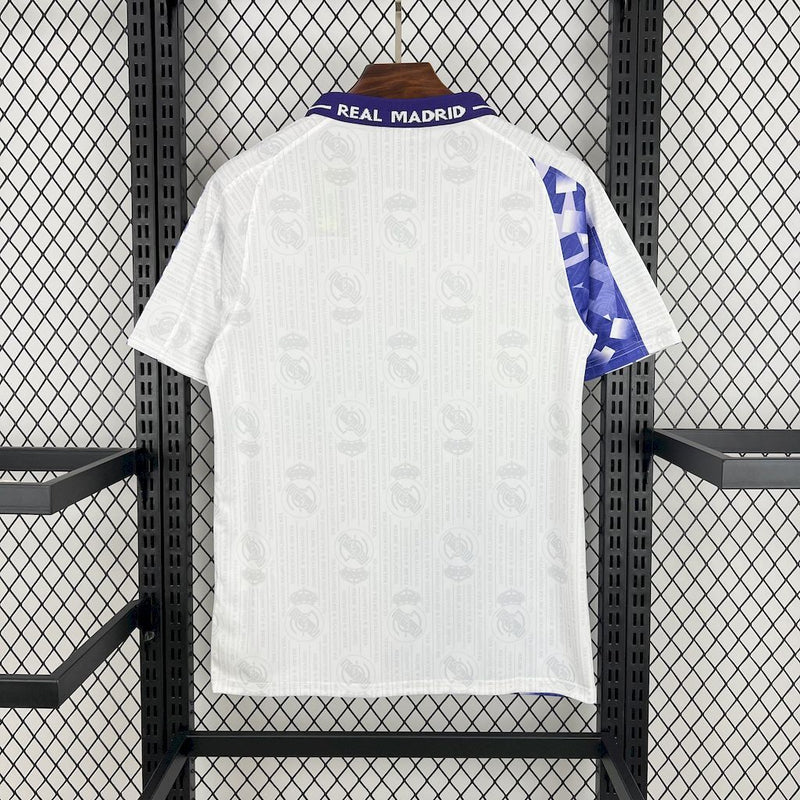 Camisa III Real Madrid Retrô | 96/97 Kelme - Branca e Roxa
