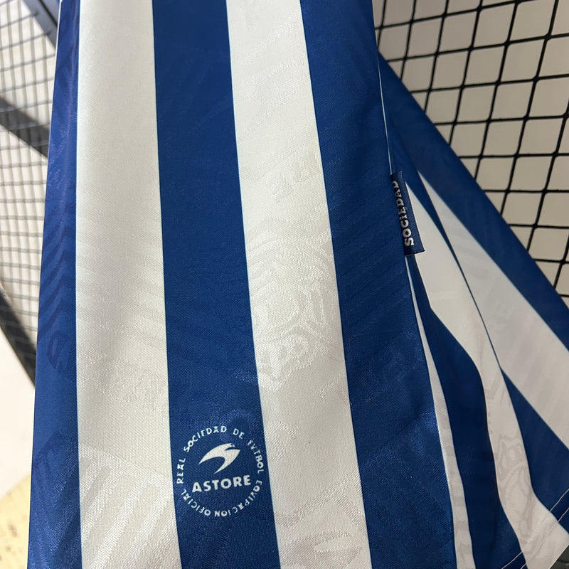 Camisa I Real Sociedad Retrô | 94/95 Astore - Azul e Branca