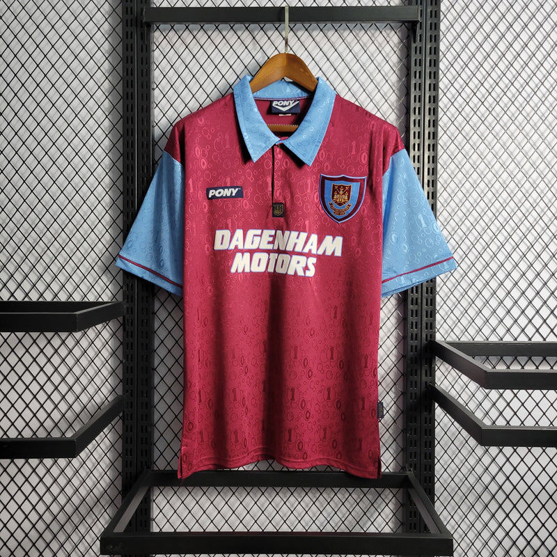 Camisa I West Ham Retrô | 95/97 Pony - Vermelha e Azul