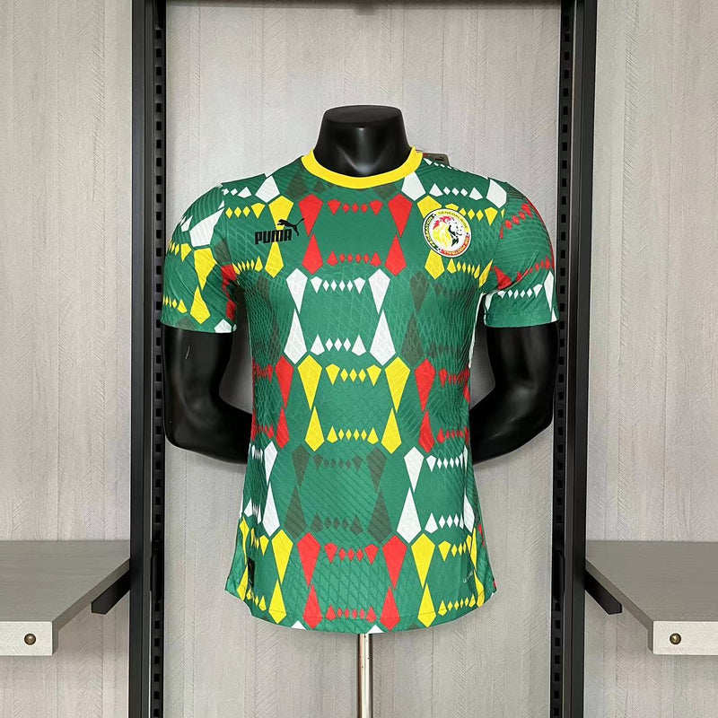 Camisa Pré Jogo Senegal | 23/24 Modelo Jogador Puma - Verde Vermelha e Amarela