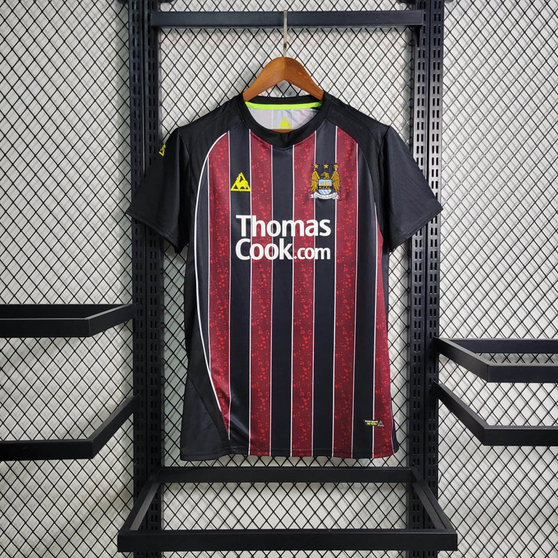 Camisa II Manchester City Retrô | 08/09 Le Coq Sportif - Preta e Vermelha